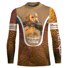 Load image into Gallery viewer, Yellow Labs Pheasant hunting dog Custom name All over print Shirts, Personalized hunting gifts FSD3997