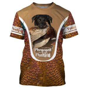 Black Labs Pheasant hunting dog Custom name All over print Shirts, Personalized hunting gifts FSD3998