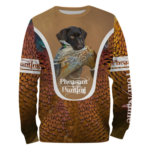 Deutsch Drahthaar Pheasant hunting dog Custom name All over print Shirts, Personalized Hunting gifts FSD4003