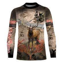 Load image into Gallery viewer, Elk Hunting Camo Grim Reaper Bow Hunting Archery Custom Name 3D All over print shirts NQS722