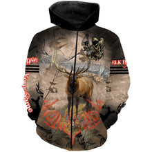 Load image into Gallery viewer, Elk Hunting Camo Grim Reaper Bow Hunting Archery Custom Name 3D All over print shirts NQS722