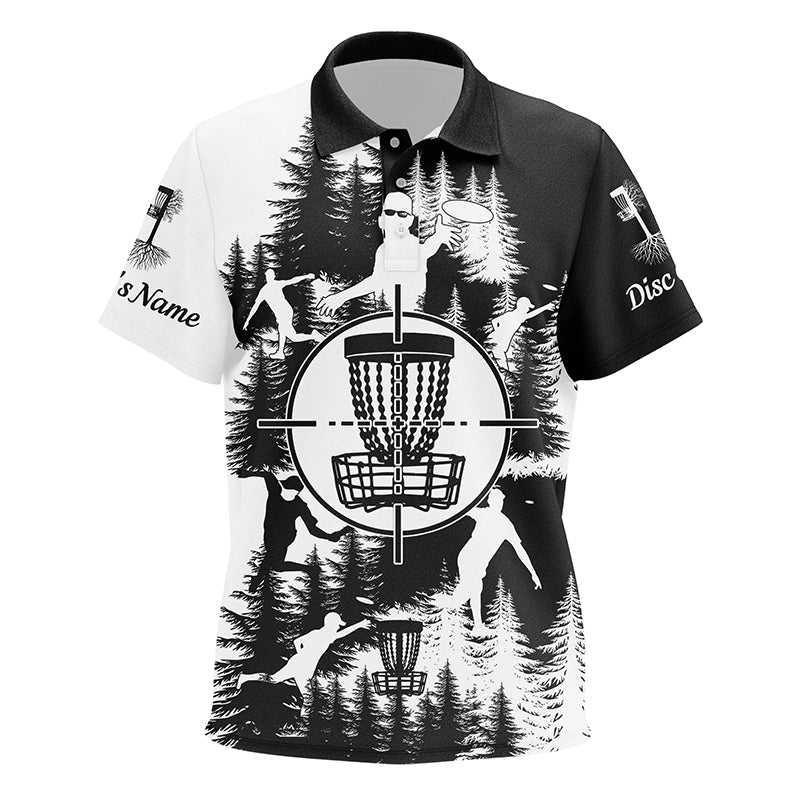 Black and white Kid golf polos shirts custom disc golf basket disc golf shirts, disc golf gifts NQS7296