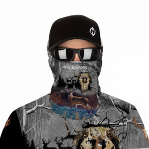 Deer hunting Skull camo Custom Name 3D All over print shirts - personalized hunting gifts - NQS729