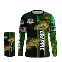 Load image into Gallery viewer, Crappie fishing green shirt Custom name Long Sleeve Fishing Shirts, fishing gifts for men, women, kid NQS4141