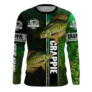 Crappie fishing green shirt Custom name Long Sleeve Fishing Shirts, fishing gifts for men, women, kid NQS4141