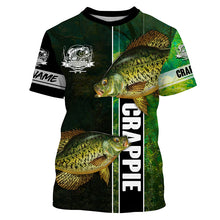 Load image into Gallery viewer, Crappie fishing green shirt Custom name Long Sleeve Fishing Shirts, fishing gifts for men, women, kid NQS4141