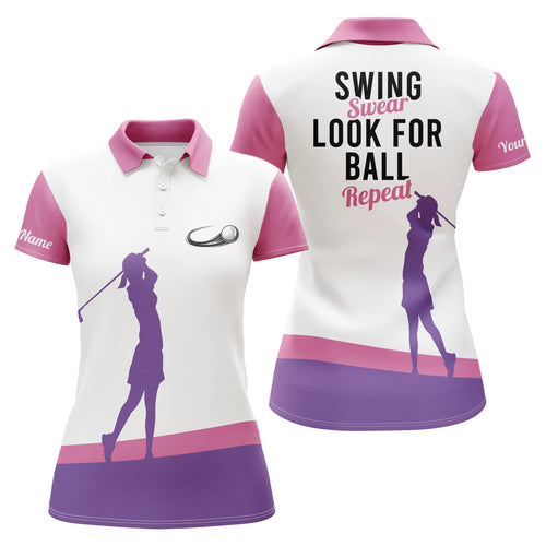 Womens golf polo shirt swing swear look for ball repeat pink golf shirts custom name ladies golf tops NQS4964