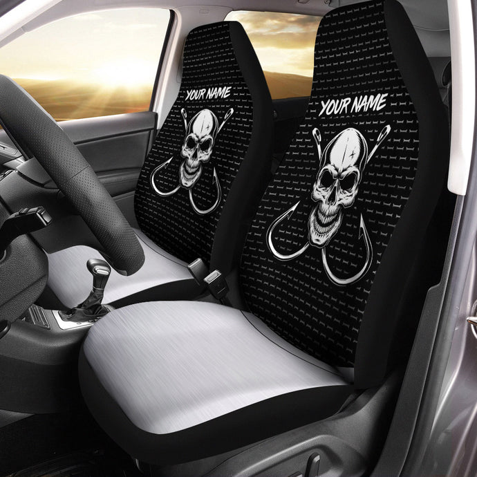 Custom Fish reaper fish Skull Custom Car Seat Covers, Car Accessories Set of 2, personalized gifts for fishing lovers NQS1682