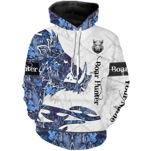 Wild Boar hunting clothing blue muddy girl camo hog hunting Customize Name 3D All Over Printed Shirt, leggings NQS2657