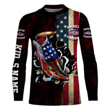Load image into Gallery viewer, Largemouth Bass fishing American Fisherman UV protection Customize name long sleeves UPF 30+ NQS735