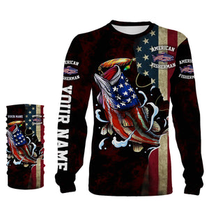 Largemouth Bass fishing American Fisherman Custom Name 3D All over print shirts NQS736