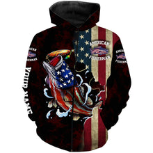 Load image into Gallery viewer, Largemouth Bass fishing American Fisherman Custom Name 3D All over print shirts NQS736