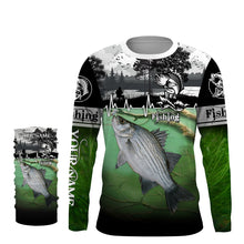 Load image into Gallery viewer, White bass Fishing freshwater fish UV protection quick dry Custom name long sleeves UPF 30+ fishing shirt for adult and Kid NQS2660