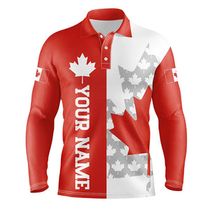 Men golf polo shirts Canadian flag custom patriotic red maple leaf white golf wears for men NQS7170