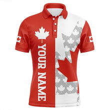 Load image into Gallery viewer, Men golf polo shirts Canadian flag custom patriotic red maple leaf white golf wears for men NQS7170