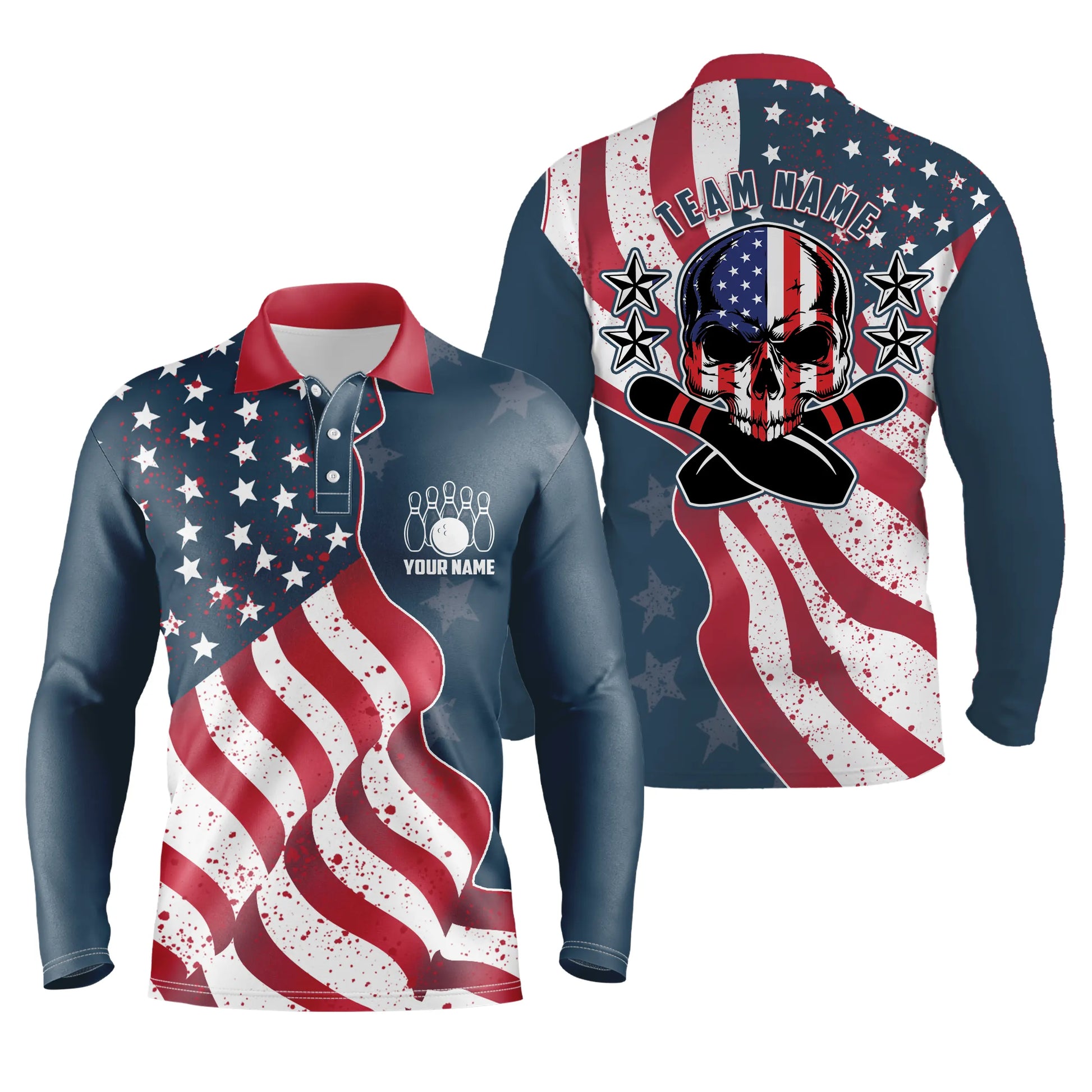 personalized bowling shirt for men – custom name design side view