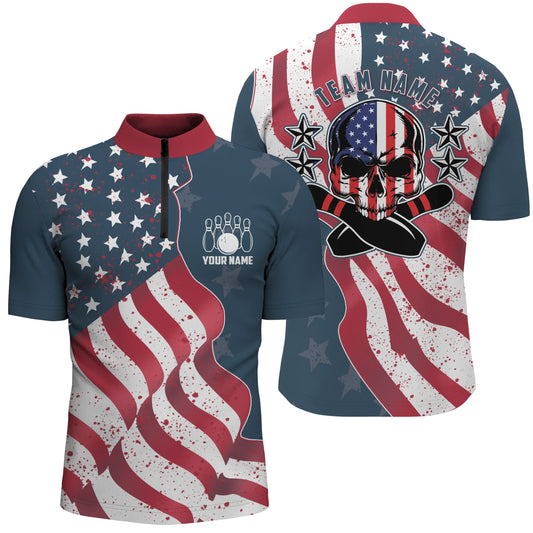 Custom bowling shirt for men – personalized team jersey front view