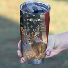 Load image into Gallery viewer, 1PC American Deer Hunting games Customize name Stainless Steel Tumbler Cup - Personalized Hunting gift NQS1022