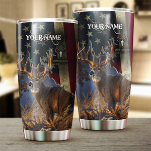 1PC American Deer Hunting games Customize name Stainless Steel Tumbler Cup - Personalized Hunting gift NQS1022
