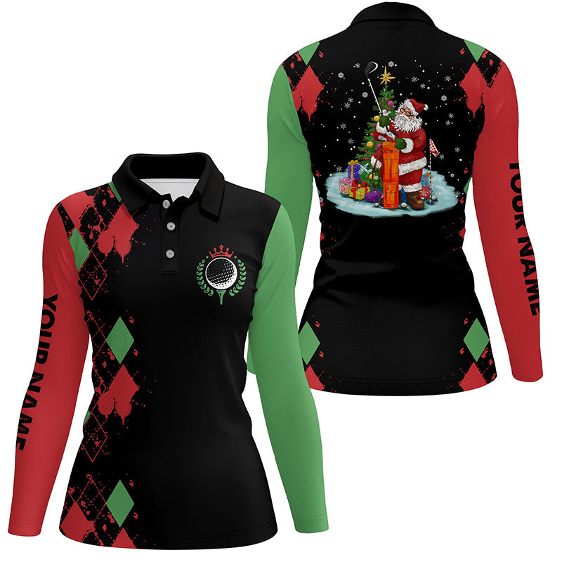 Christmas Womens golf polo shirt custom Christmas Santa Claus golf shirt for ladies, team golf jerseys NQS6665