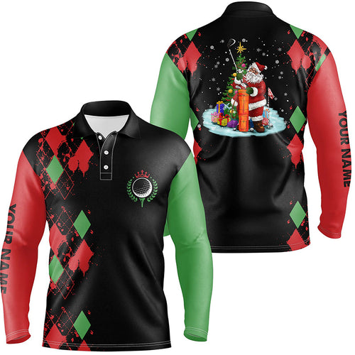 Christmas Mens golf polo shirt custom Christmas Santa Claus golf shirt for men, team golf jerseys NQS6665
