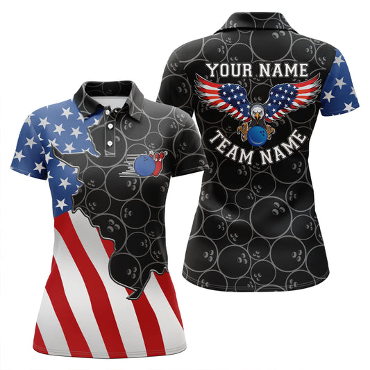 Custom bowling shirt for women – personalized team jersey front view