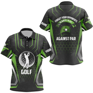 Black green Kid golf polo shirts custom forget your opponents always play against par Kid golf tops NQS6670