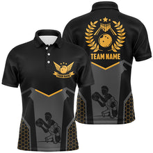 Load image into Gallery viewer, Black Bowling Jersey For Men Custom Retro Bowling Polo Shirt For Team Bowlers | Yellow NQS6673