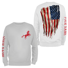 Load image into Gallery viewer, American flag patriotic horse riding Custom Name 3D All Over Printed Shirts Personalized horse shirt NQS3099