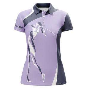 Purple Womens golf polo shirt custom name golf gifts for women, personalized unique golf gifts NQS5023