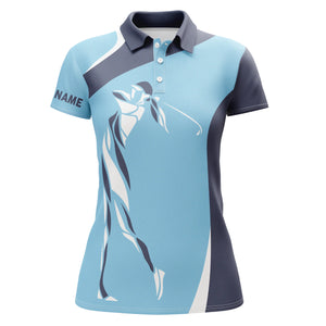 Blue Womens golf polo shirt custom name golf gifts for women, personalized unique golf gifts NQS5024