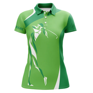 Womens golf polo shirt custom name ladies golf top for women, personalized unique golf gifts | Green NQS5026