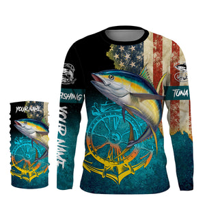 Tuna fishing American flag patriotic Custom upf fishing Shirts jersey, custom fishing shirts with hood NQS3103