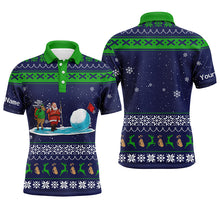 Load image into Gallery viewer, Funny ugly Christmas golf shirt custom name Mens golf polo shirt - Christmas gifts for golfers NQS4196