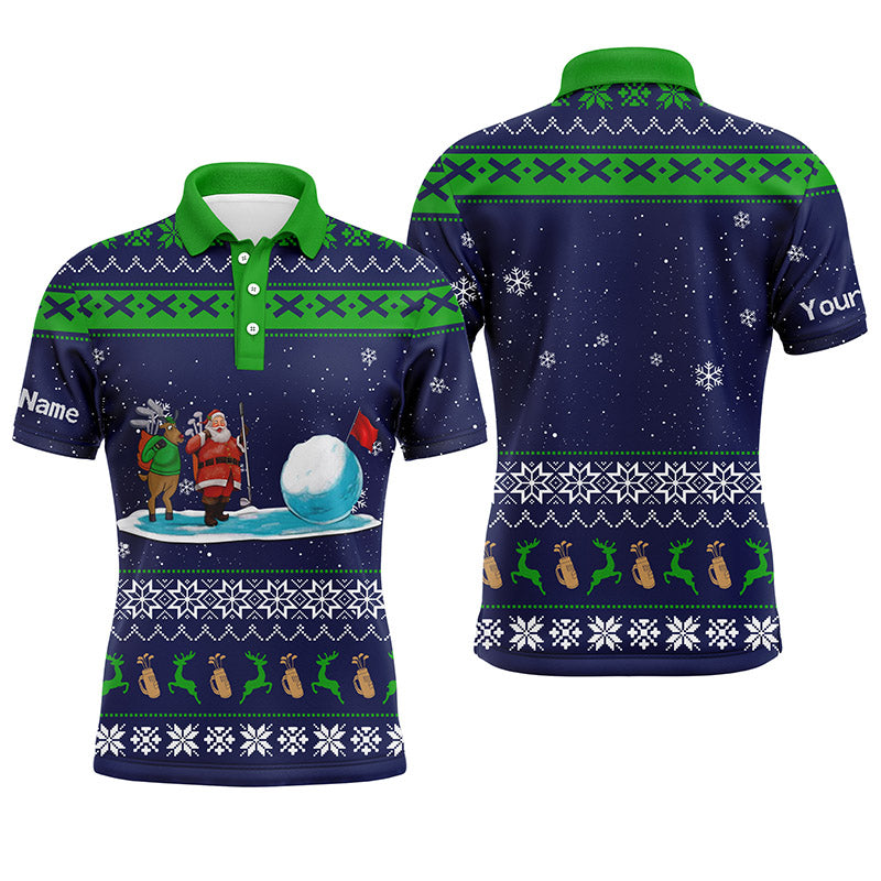 Funny ugly Christmas golf shirt custom name Mens golf polo shirt - Christmas gifts for golfers NQS4196