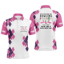 Load image into Gallery viewer, Bowling shirts for men custom name we&#39;re more than just bowling friends flamingo, funny bowl gifts NQS4424