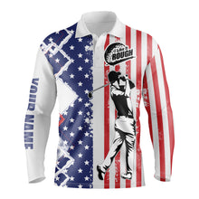 Load image into Gallery viewer, American flag patriotic custom Golf Polo Shirts for Men I like it rough, golfing gifts NQS3357