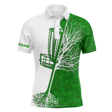 Load image into Gallery viewer, Mens disc golf polo shirt custom Green clover St Patrick&#39;s Day pattern disc golf basket shirt NQS4784