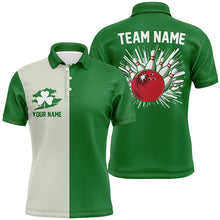 Load image into Gallery viewer, Green lucky clover retro mens bowling Polo Shirts custom St Patrick Day team bowling jerseys NQS7193