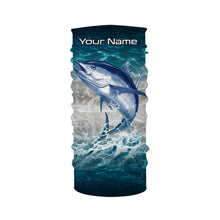 Load image into Gallery viewer, Tuna fishing blue sea water camo Custom Name performance long sleeve fishing shirts uv protection NQS3655