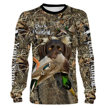 Load image into Gallery viewer, Duck Hunting dog Labrador Retriever Camo Waterfowl Custom Name 3D hunting shirts NQS745