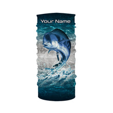 Load image into Gallery viewer, Mahi-mahi fishing blue sea water camo Custom Name performance long sleeve fishing shirts uv protection NQS3662