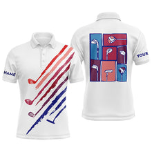 Load image into Gallery viewer, White Mens golf polo shirts custom vintage golf clubs golf tops for mens, golf gifts for men NQS6468