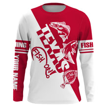 Load image into Gallery viewer, Texas slam Fishing redfish, speckled trout, flounder Customized Name UV Protection Shirts, patriotic Fishing Clothing | Red NQS2416