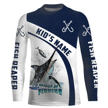 Load image into Gallery viewer, I&#39;d rather be fishing Fish reaper Fish On Marlin Fishing UV protection Custom name fishing shirts NQS755