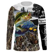 Load image into Gallery viewer, Largemouth Bass Fishing camo performance fishing shirts Custom name long sleeves fishing shirts for men NQS905
