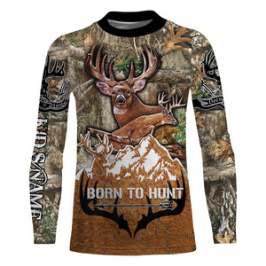 Born to Hunt Deer hunting camo hunting clothes Customize Name 3D All Over Printed Shirts Personalized Hunting gift For men, women And Kid NQS908