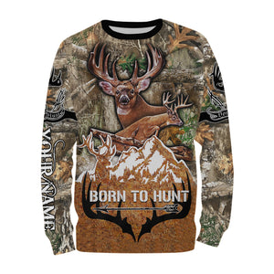 Born to Hunt Deer hunting camo hunting clothes Customize Name 3D All Over Printed Shirts Personalized Hunting gift For men, women And Kid NQS908