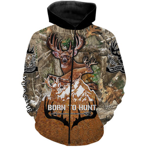 Born to Hunt Deer hunting camo hunting clothes Customize Name 3D All Over Printed Shirts Personalized Hunting gift For men, women And Kid NQS908