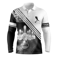 Load image into Gallery viewer, Custom bowling shirts for men bowling ball and pins team shirt, custom bowling jerseys | White NQS4452